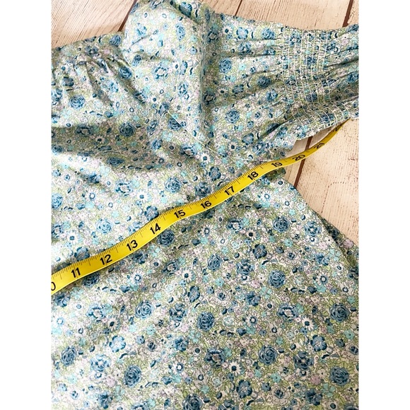 J Crew blue floral puff sleeve blouse with Liberty fabric sz M Amelie - Picture 8 of 10